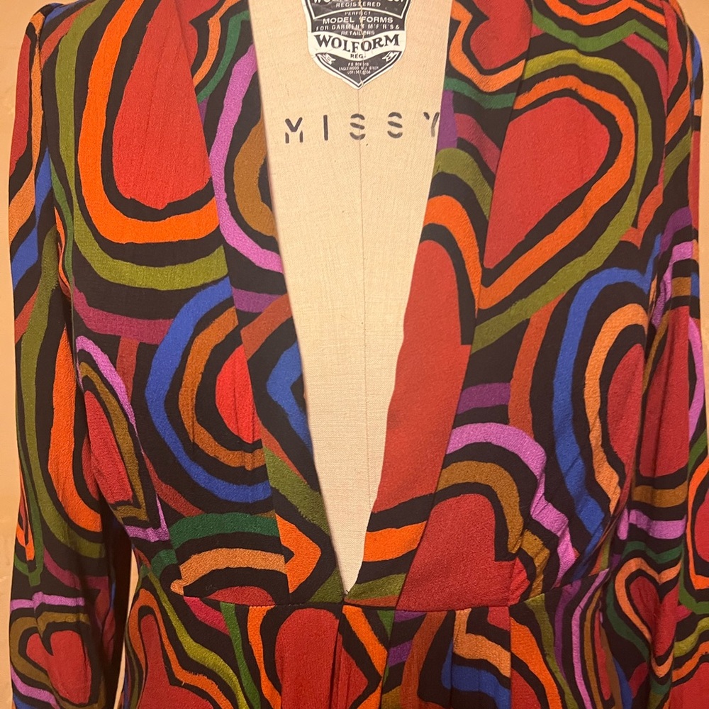 FARM Rio M Rainbow Wild Hearts Maxi Dress Holiday Wedding Valentine Love - Picture 5 of 16